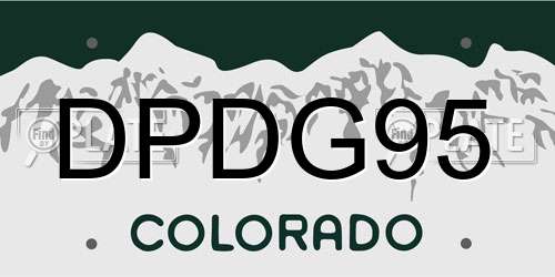DPDG95 Colorado License Plate