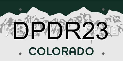 DPDR23 Colorado License Plate