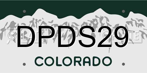 DPDS29 Colorado License Plate