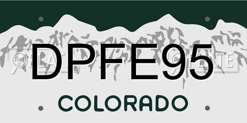 DPFE95 Colorado License Plate