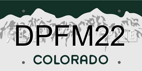 DPFM22 Colorado License Plate