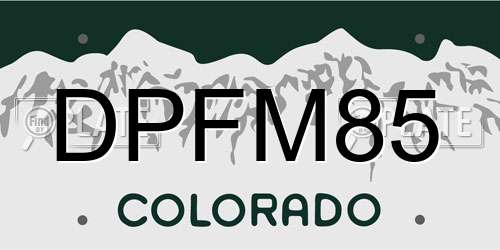DPFM85 Colorado License Plate