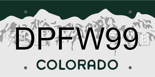 DPFW99 Colorado License Plate