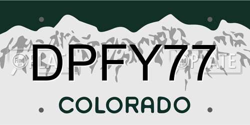 DPFY77 Colorado License Plate