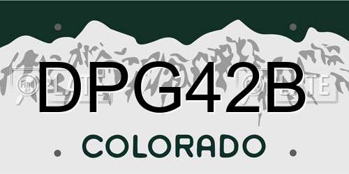 DPG42B Colorado License Plate