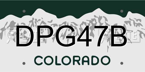 DPG47B Colorado License Plate