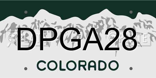 DPGA28 Colorado License Plate