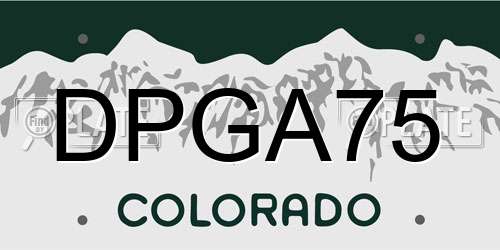 DPGA75 Colorado License Plate