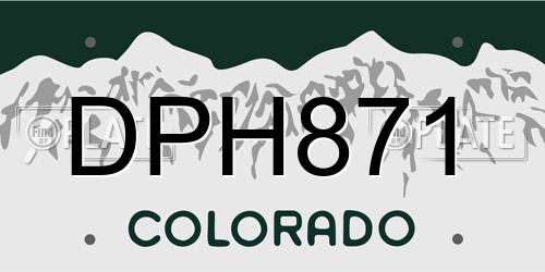 DPH871 Colorado License Plate