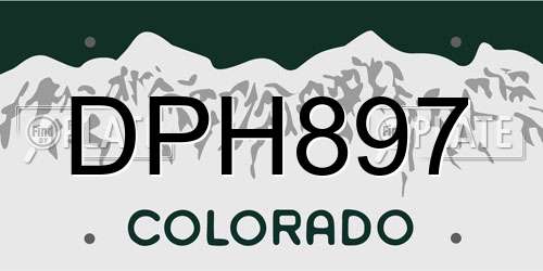 DPH897 Colorado License Plate