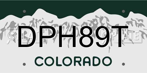 DPH89T Colorado License Plate