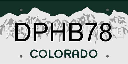 DPHB78 Colorado License Plate