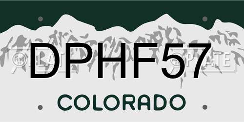 DPHF57 Colorado License Plate