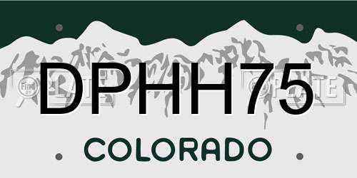 DPHH75 Colorado License Plate