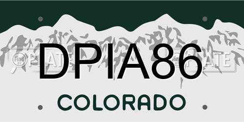 DPIA86 Colorado License Plate