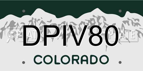 DPIV80 Colorado License Plate