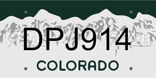 DPJ914 Colorado License Plate