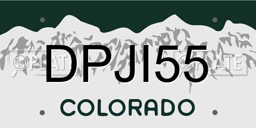 DPJI55 Colorado License Plate