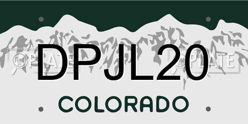 DPJL20 Colorado License Plate