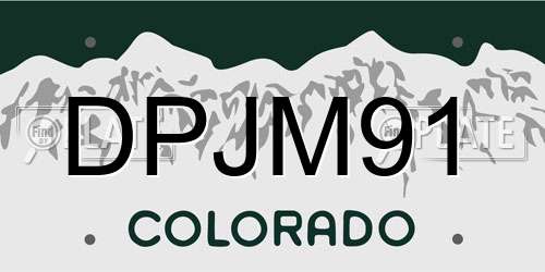 DPJM91 Colorado License Plate