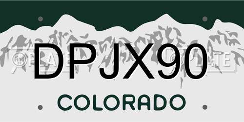 DPJX90 Colorado License Plate