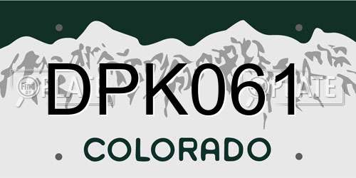 DPK061 Colorado License Plate
