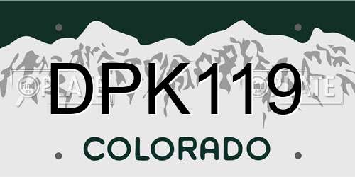 DPK119 Colorado License Plate