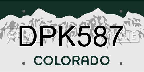 DPK587 Colorado License Plate