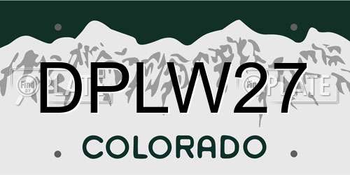 DPLW27 Colorado License Plate
