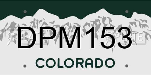 DPM153 Colorado License Plate
