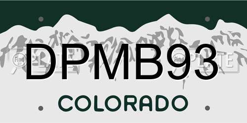 DPMB93 Colorado License Plate