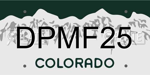 DPMF25 Colorado License Plate