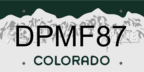 DPMF87 Colorado License Plate
