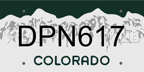 DPN617 Colorado License Plate