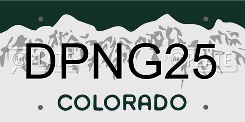 DPNG25 Colorado License Plate