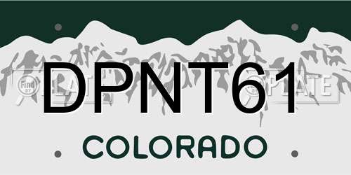 DPNT61 Colorado License Plate