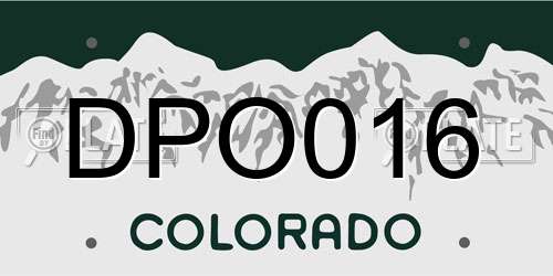 DPO016 Colorado License Plate