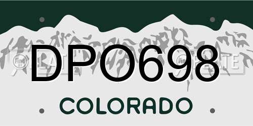 DPO698 Colorado License Plate