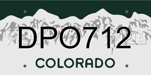 DPO712 Colorado License Plate