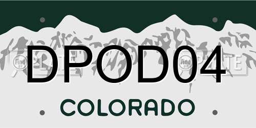 DPOD04 Colorado License Plate