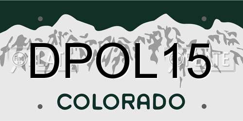 DPOL15 Colorado License Plate