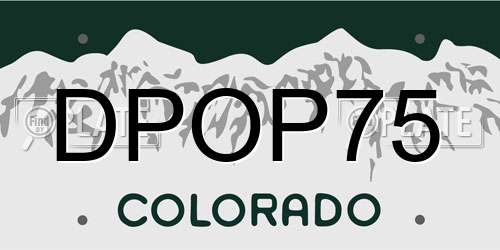 DPOP75 Colorado License Plate