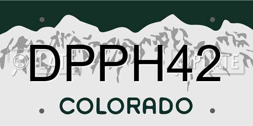 DPPH42 Colorado License Plate