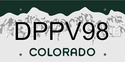 DPPV98 Colorado License Plate