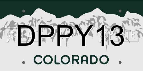 DPPY13 Colorado License Plate