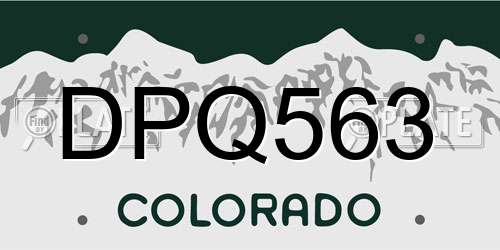 DPQ563 Colorado License Plate