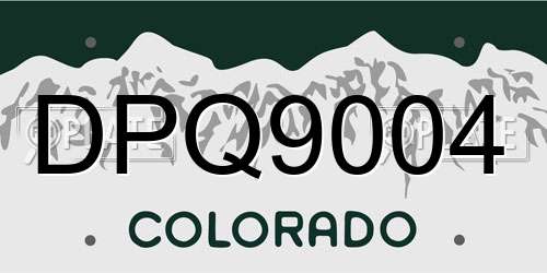 DPQ9004 Colorado License Plate