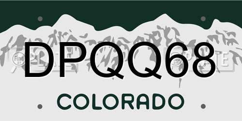 DPQQ68 Colorado License Plate
