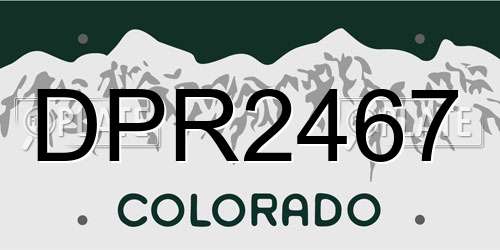 DPR2467 Colorado License Plate