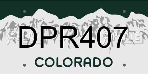 DPR407 Colorado License Plate